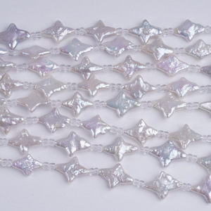 Perla de Agua Dulce Natural Blanca de 18 cm, Orificio Recto, Cuentas de Cuatro Estrellas, Accesorios Hechos a Mano para DIY, Venta al por Mayor de Zhuji - Product Image 2