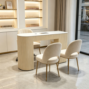 Mesa <span class=keywords><strong>de</strong></span> Manicura para Salón <span class=keywords><strong>de</strong></span> <span class=keywords><strong>Belleza</strong></span>, con Múltiples Espacios <span class=keywords><strong>de</strong></span> Almacenamiento, Mesa <span class=keywords><strong>de</strong></span> Madera para Salón <span class=keywords><strong>de</strong></span> Uñas, Juego <span class=keywords><strong>de</strong></span> Mesa y Silla con Secador <span class=keywords><strong>de</strong></span> Uñas para Salón - Product Image 1