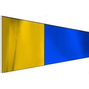 แปรงปัดสัญญาณทางทะเล ขนาด 50x190 ซม. ธงยาวสีเหลืองน้ำเงิน สำหรับการสื่อสารทางทะเล - Product Image 2