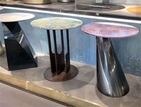 Série de tables d'appoint en métal pour hôtels et appartements, table d'appoint en acier inoxydable noire classique pour salon
