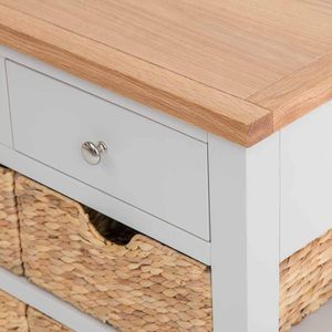 Modern <strong>Console</strong> <strong>Table</strong> with MDF Baskets Top <strong>Slim</strong> Storage Hallway Telephone Stand Cabinet Accent Design for Living Room Bathroom - Product Image 5