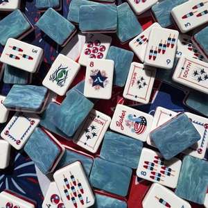 2026 Tema de Día Nacional Patrón de <span class=keywords><strong>Estrella</strong></span> de Mahjong Americano con Diseño de Paleta de Hielo para Ocio en Interiores, Afición, Compras para Cadenas de Tiendas de Souvenirs - Product Image 5
