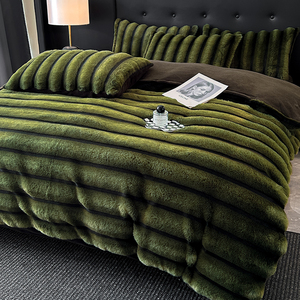 Ensemble de <span class=keywords><strong>couette</strong></span> d'hiver en velours 100% polyester, épaissi, chaud, moelleux, double face, écologique, style princesse, drap de lit, <span class=keywords><strong>couette</strong></span> - Product Image 1