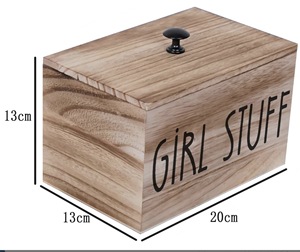 3 scomparti Pad e tampone Organizer, scatola di stoccaggio per la cura mestruale in legno, contenitore di conservazione per tovaglioli sanitari di Design per ragazze - Product Image 5