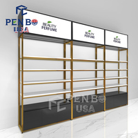 Estantes Metálicos Comerciales Personalizados con Iluminación LED para Tiendas de Cosméticos y Perfumes, Kiosco de Exhibición de Pelucas y Productos de Belleza, Ecológicos y Duraderos para Pared