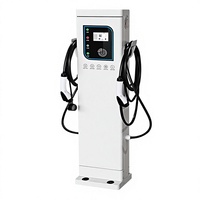 Nouvelle borne de recharge pour véhicules électriques 7kW/14kW, norme nationale, intelligente, simple/double prise, 32A, blanc ivoire, chargeur AC à poser au sol