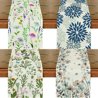 Usine de haute qualité expédier directement conception personnalisée impression par sublimation lin tissu noël vacances chemin de table pour les événements