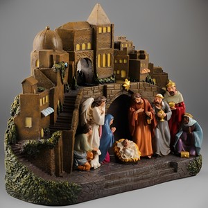 Produits en stock Statues religieuses catholiques en résine Sainte Famille Crèche de Noël Statue OEM 23cmH Sainte Famille Bethléem - Product Image 3