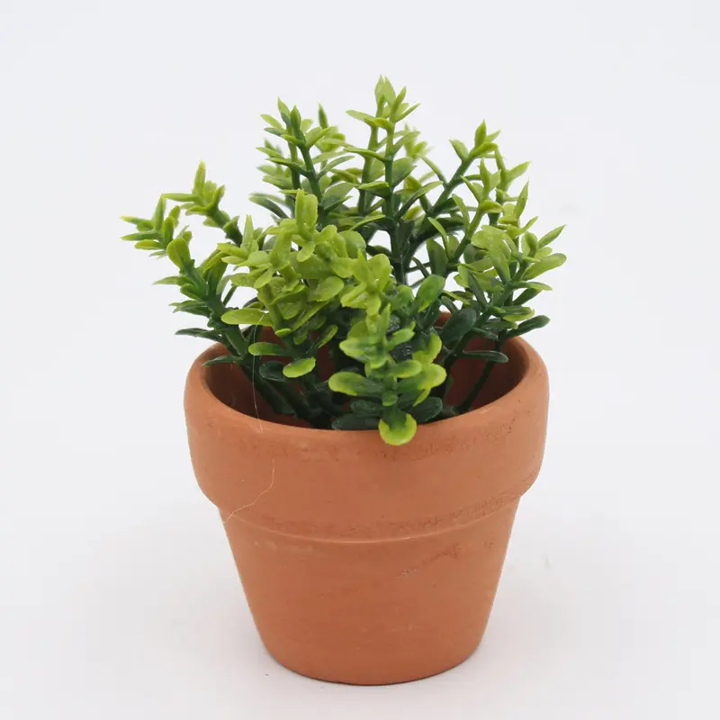 Clay Pot Mini pot with artificial succulent plant flower pots for home decoration
