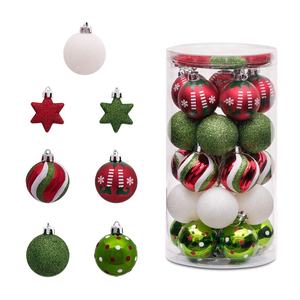 Boules de Noël rouges et dorées de 6 cm de haute qualité pour animaux de compagnie, décorations et ornements pour suspendre aux sapins – Vente en gros usine - Product Image 1