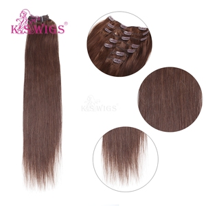 Extensiones de Cabello Humano Remy Chino 100% al por Mayor, con Clip, Cutícula Alineada, Doble Trama, Suaves, Sin Caída, Color Oscuro, Liso Natural. - Product Image 3