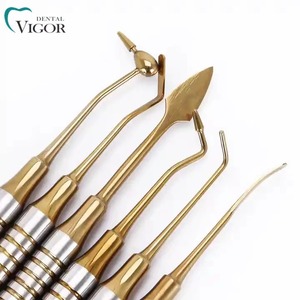 Kit di 6 Spatole per Composito Dentale, Strumenti per Riempimento in Resina con Testa Rivestita in Titanio o Oro - Product Image 3