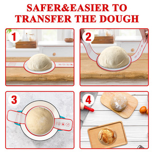 Easy Transfer Sourdough Bread <b>Silicone</b> Bread Sling Dutch Oven Liners Reusable <b>Baking</b> Mat Long Handles Free Samples Oven Safe - Product Image 5