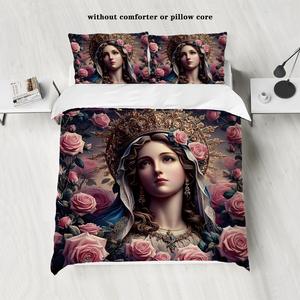 Vente chaude personnes impression couette housse de couette ensemble 3 pièces US Queen & King Size/pleine taille noir microfibre ensemble de literie - Product Image 2