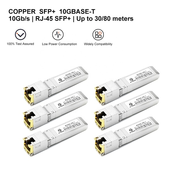 10G SFP-T to RJ45 Ethernet Fiber Optic Transceiver Self-Adaptive 10/100/1000/10000Mbps DDM DOM SFP Module
