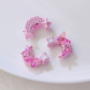 Sweet Style DIY Jewelry Accessory Materials New Loose Star <b>Moon</b> Butterfly Alloy Beads Transparent Lucite for <b>Bracelets</b> Necklaces - Product Image 5