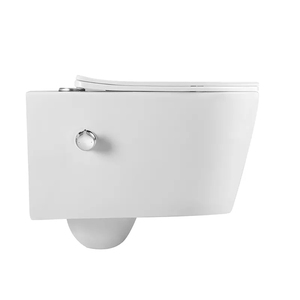 <span class=keywords><strong>2022</strong></span> nuevo diseño europeo Hotel moderno lavado sin montura P-trap blanco <span class=keywords><strong>Wc</strong></span> una pieza cerámica pared colgado inodoro - Product Image 4