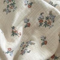 Manta de Bebé de Crepé de Algodón Estampado de Doble Capa con Ribete de Encaje, Suave, Transpirable, Tipo Muselina