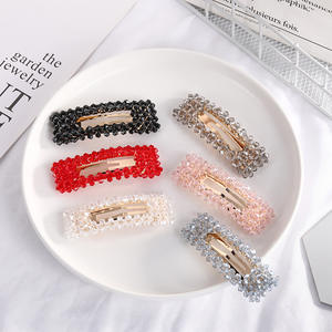 Épingle à cheveux en cristal tendance - Pince BB simple et stylée, style international - Longue pince rectangulaire en cristal pour franges - Product Image 3