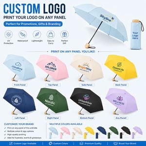 Parapluie de poche super mini compact pliable en cinq sections, promotionnel, pour le voyage, vente en gros, Chine - Product Image 3