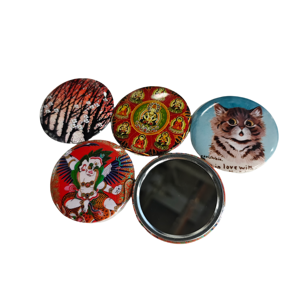 Miroir de poche compact personnalisé avec logo client, cadeau pour femme, miroir de maquillage en métal, mini miroir de courtoisie rond - Product Image 1