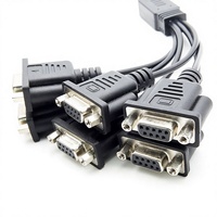 Cable de puerto serie DB9 macho personalizado de fábrica para equipos de control industrial con revestimiento de PVC y conductor de cobre estañado