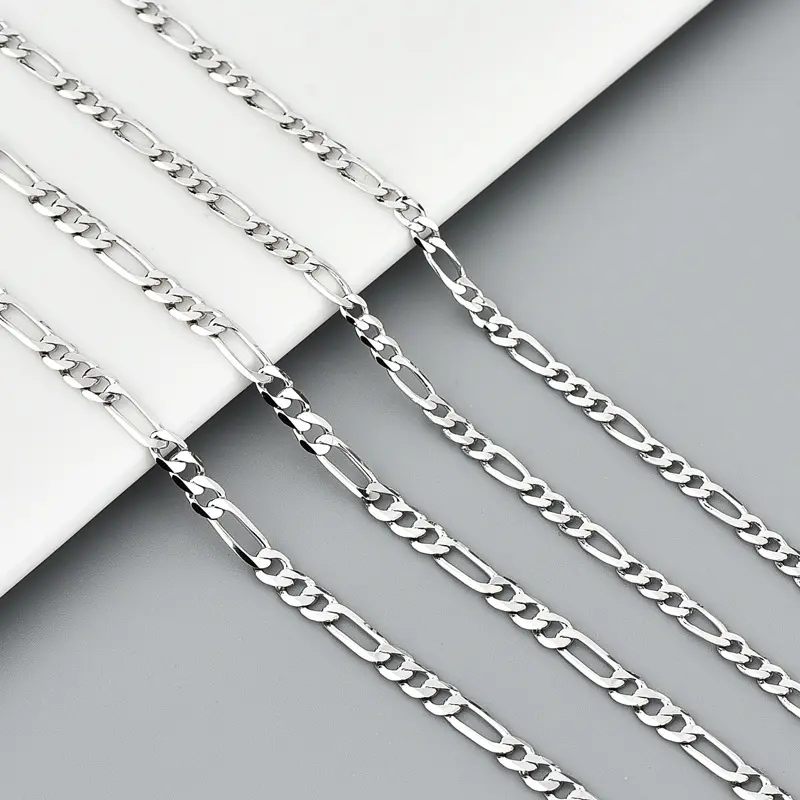 Figaro-Halskette 925 Sterling-Silber Hip-Hop-Halskette modische Schmuckgeschenke für Herren und Damen