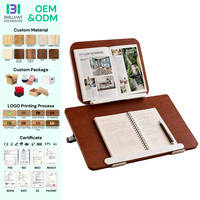 Support de lecture double couche BH amélioré en bambou avec 13 angles pour la lecture mains libres