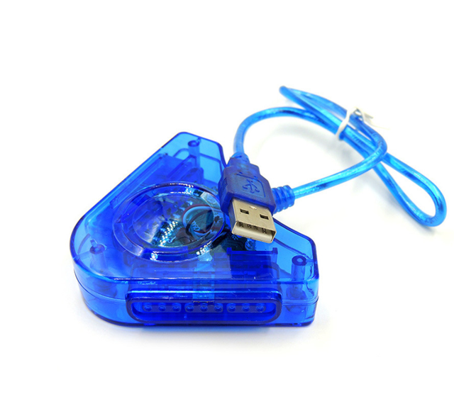 Finera Blue PS2 Controller to PC USB Converter Adapter with USB Game Controller for PS2 to USB Gamepad