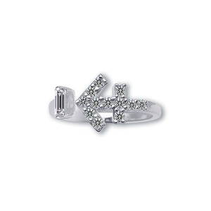 Anillo de Plata Personalizable con Circonita Cúbica de Color, Unisex, Vietnam, Signo Zodiacal Sagitario - Sagitario (23/11 - 21/12) - Product Image 1