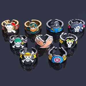 Bague en alliage métallique ajustable à extrémité ouverte, 9 designs, thème Anime Monkey D. Luffy Straw Hat Crew, pour Cosplay - Product Image 1