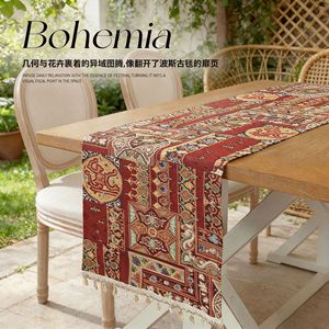 Bohemian style jacquard table runner, new retro geometric pattern tablecloth decoration, long tablecloth. - Product Image 5