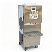 Nieuwe 3-smaken roestvrijstalen softijs- en bevroren drankencombinatiemachine met grote capaciteit voor fruit- en melk-sundae's