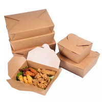 Saladier en papier kraft biodégradable Boîtes de frites et de poulet écologiques à emporter Emballage alimentaire pour déjeuner