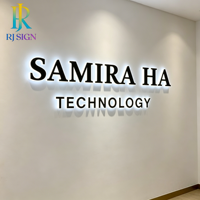 Letrero 3D con Acabado Espejo Dorado Personalizado, Letrero Publicitario Iluminado con LED Retroiluminado, Diseño de Logotipo 3D Personalizado para Marca, Letrero Comercial para Pared