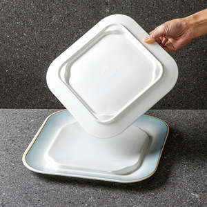 Xiangyuan <b>melamine</b> tableware <b>plates</b> for restaurants, hot pot, barbecue, and sushi; rectangular imitation porcelain <b>plates</b> for - Product Image 2