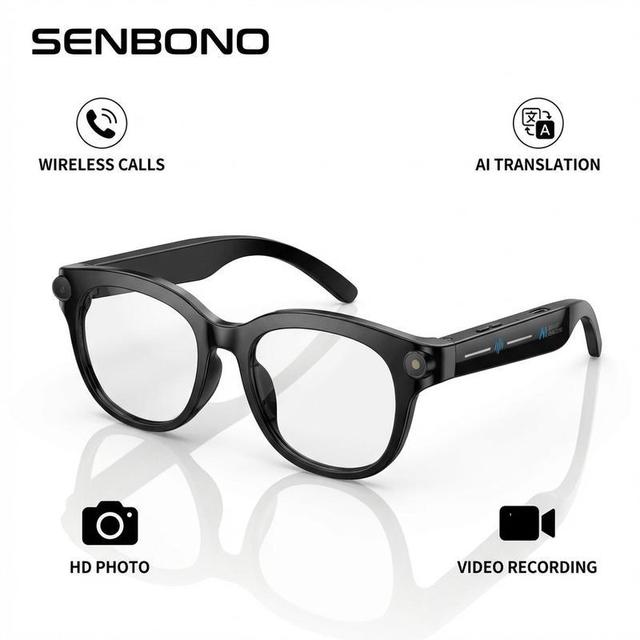 AI Smart Glasses M89 with Dual Optical Lenses Intelligent Real Time Translation Music Playback BT Calling Wifi High Pixel Camera