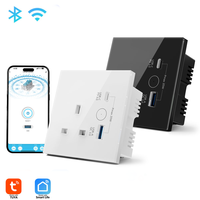 Venta caliente 13A Reino Unido estándar WiFi Tuya interruptor de pared enchufe Universal USB tipo A + C interruptor de luz de enchufe inteligente eléctrico