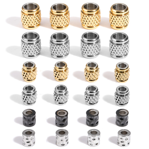 Полосатые бусины из нержавеющей стали - Product Image 1