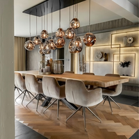 Lámpara Colgante de Vidrio Lava Soplado a Mano de Lujo para Mesa de Comedor, Isla de Cocina, Bar, Loft Moderno, Villa, Escalera, Lámpara LED