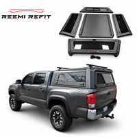 Capot de camion en alliage d'aluminium imperméable pour Nissan Frontier Pro 4X 5.0FT avec grandes fenêtres latérales coulissantes en verre