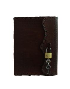 Leather Journal Handcrafted <b>Diary</b> with Attached Proper <b>Lock</b> with Key - Product Image 1