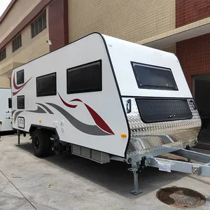 Ecocampor nhà máy trực tiếp motorhomes và Đoàn Lữ Hành gia đình cho kỳ nghỉ du lịch nhôm Trailer du lịch với PVC đế ngoài