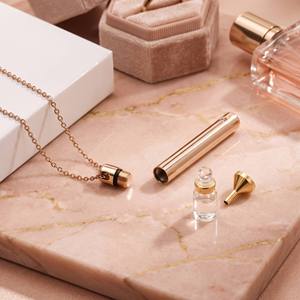 Kalung Guci Mewah Poles Cermin dari Baja Tahan Karat, Liontin Kenang-kenangan Silinder untuk Abu Manusia/Hewan Peliharaan, Perhiasan yang Dapat Dipersonalisasi - Product Image 1