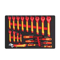 Kit d'outils à main combiné manuel certifié VDE Perceuses en plastique Clés à usage domestique Tournevis électriques OEM personnalisé inclus