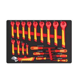 Kit d'outils à main combiné manuel certifié VDE Perceuses en plastique Clés à usage domestique Tournevis électriques OEM personnalisé inclus - Product Image 3