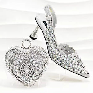 Conjunto de Zapatos y Bolso Africanos a Juego para Mujer, de Tacón Alto con Plataforma y Pedrería, Punta Cerrada, Ideales para Fiestas - ¡Venta Caliente! - Product Image 6