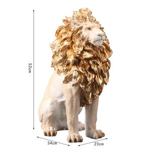 Decorazione per la Casa, Grande Scultura di Leone in Stile Nordico, Ornamento in Resina per Soggiorno, Statua Decorativa, Regalo Artigianale - Product Image 6