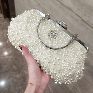 Sacs à main de luxe blancs pour femmes, sacs de soirée perlés, pochettes de soirée en perles - Product Image 3