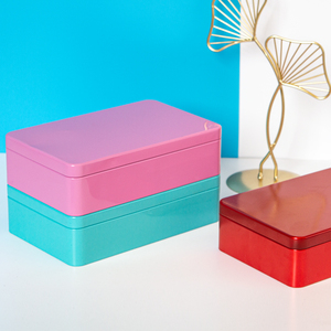 Venta al por mayor grande <span class=keywords><strong>Rectangular</strong></span> 19*12*5 cm Metal lata contenedor de almacenamiento caja de hojalata para boda caramelo galleta Chocolate regalo - Product Image 4